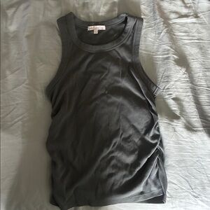 Rebellious One Charcoal Ribbed Top